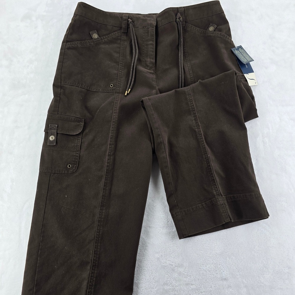 Jones New York Cargo Pants Womens 12 Pants Brown Cotton Utility Straight Leg